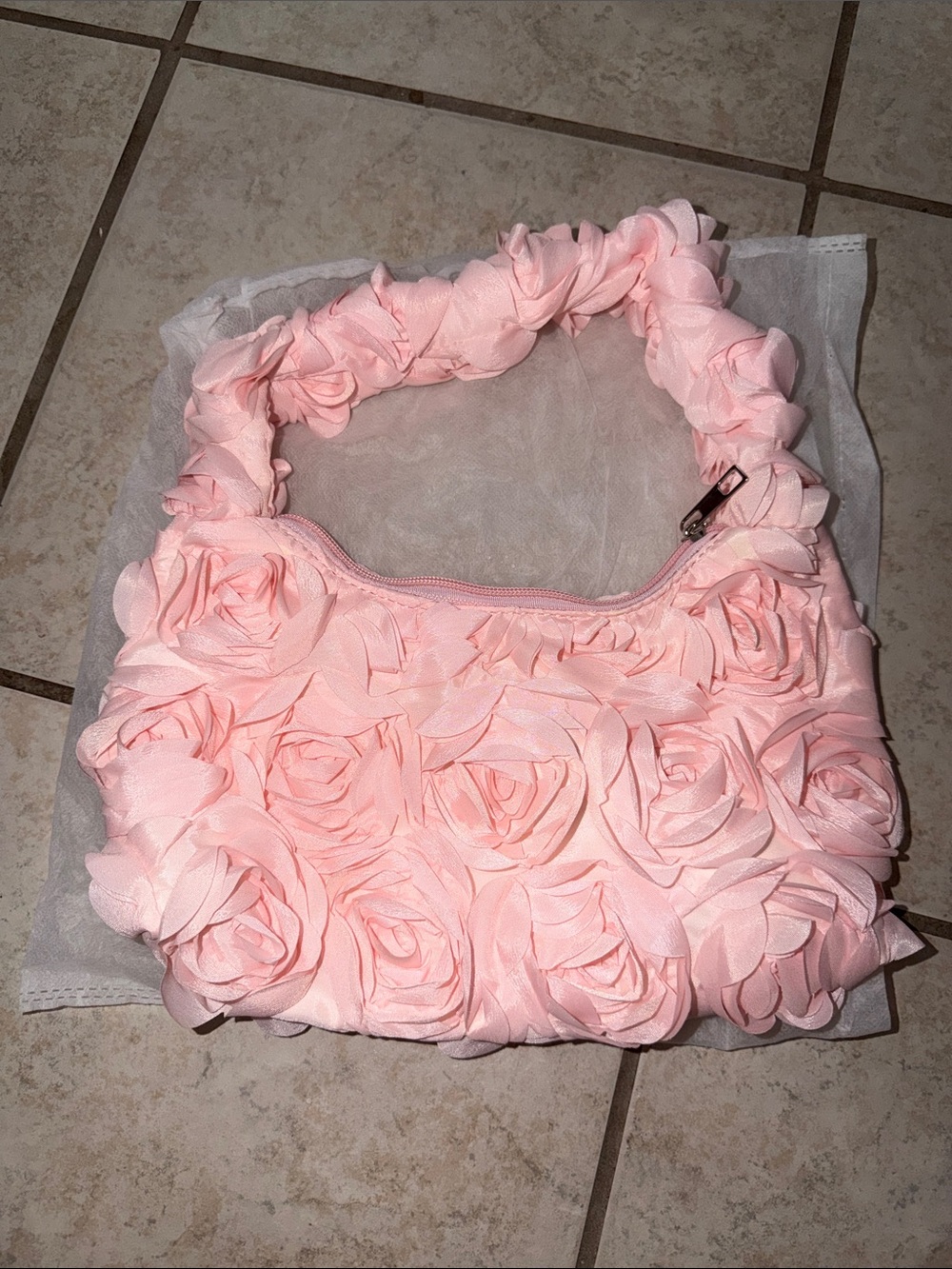 Amazon Pink Rosette Mini Shoulder Bag